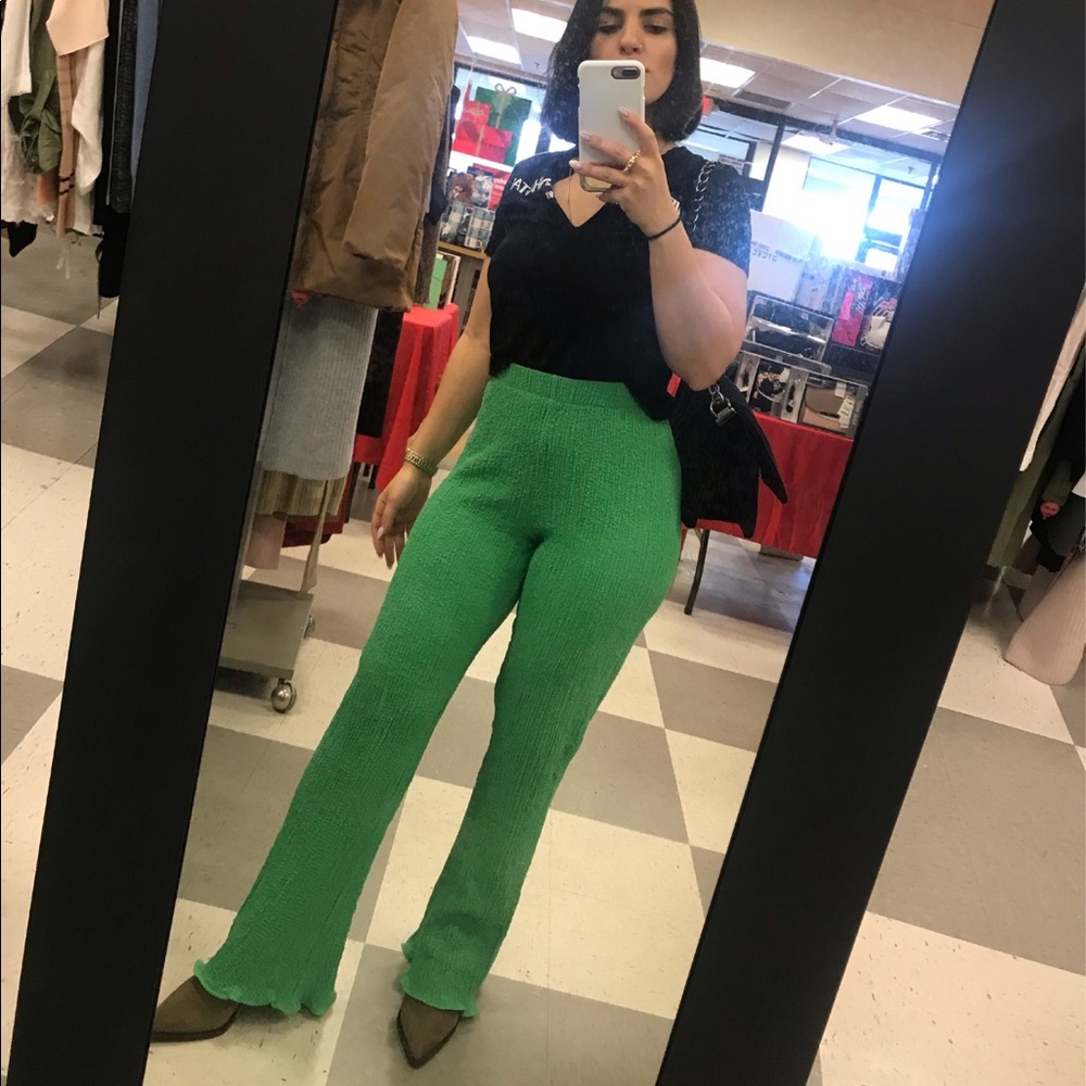 Petite Bottle Green Zara Pants